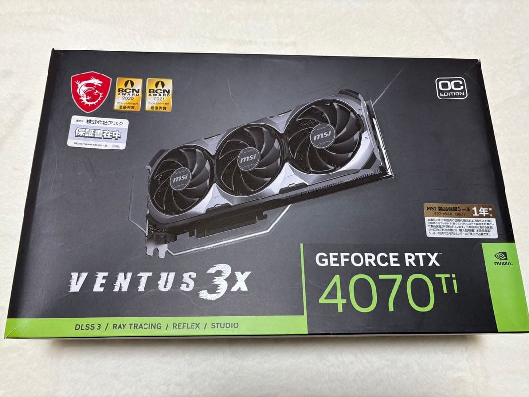 グラフィックボード・グラボ・ビデオカード MSI GeForce RTX 4070 Ti VENTUS 3x