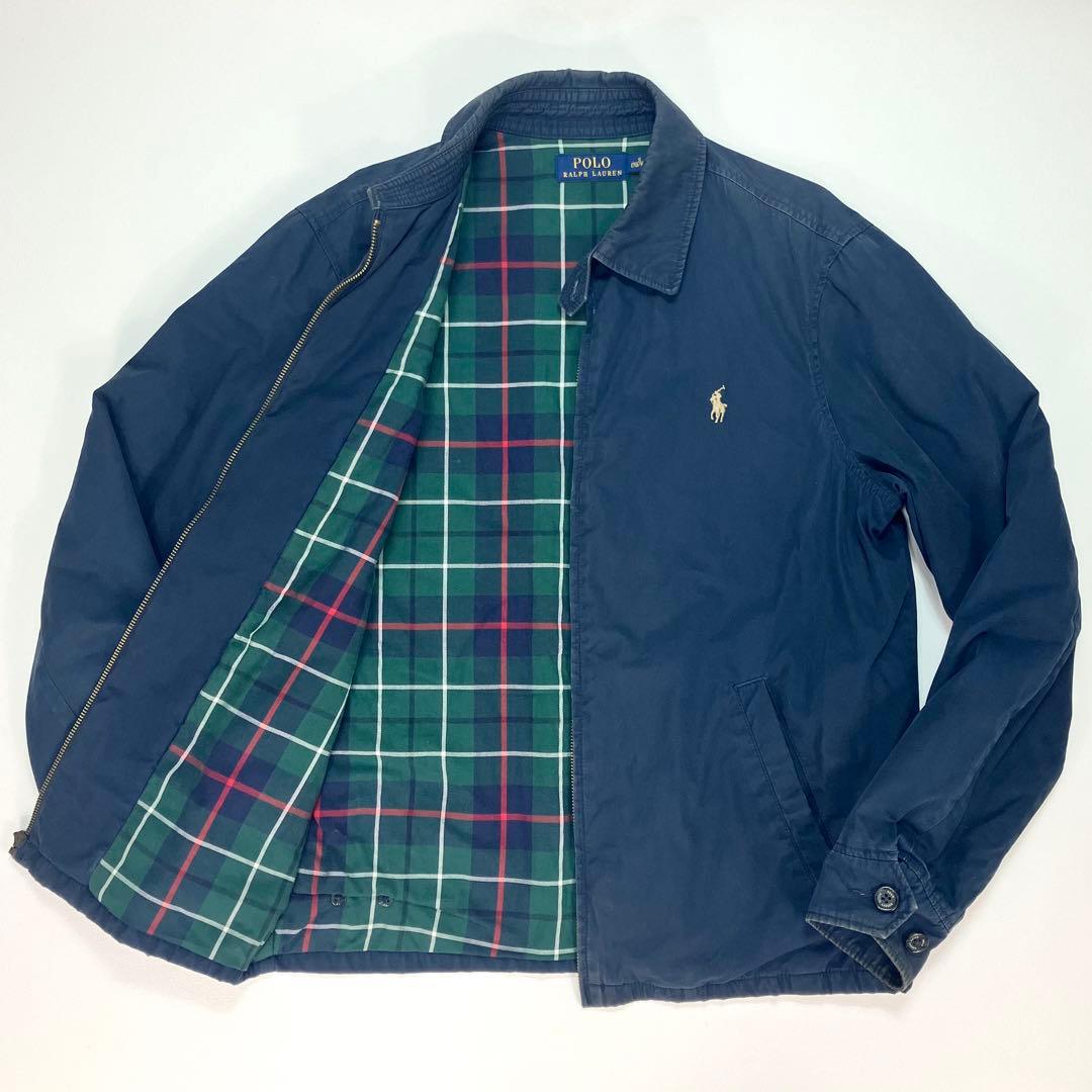 POLO RALPHLAUREN スイングトップ　ネイビー　チェック ナス紺