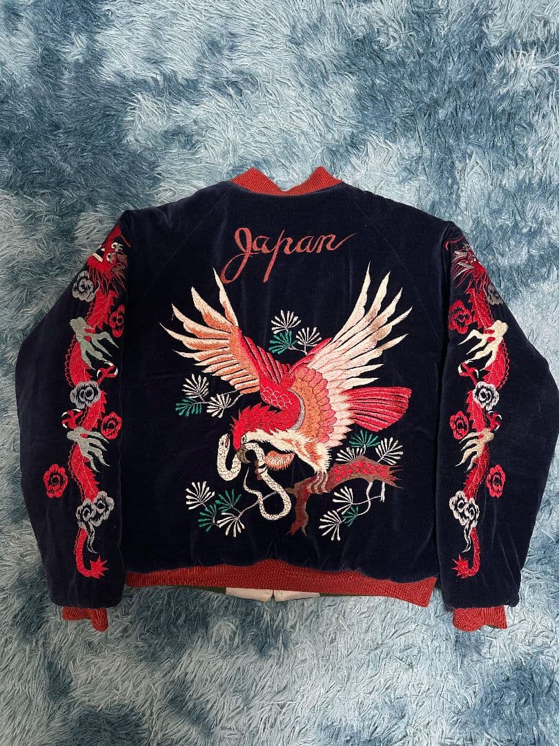 【激レア】90's 別珍 テーラー東洋 M品番 スカジャン 赤虎 赤龍 赤鷹