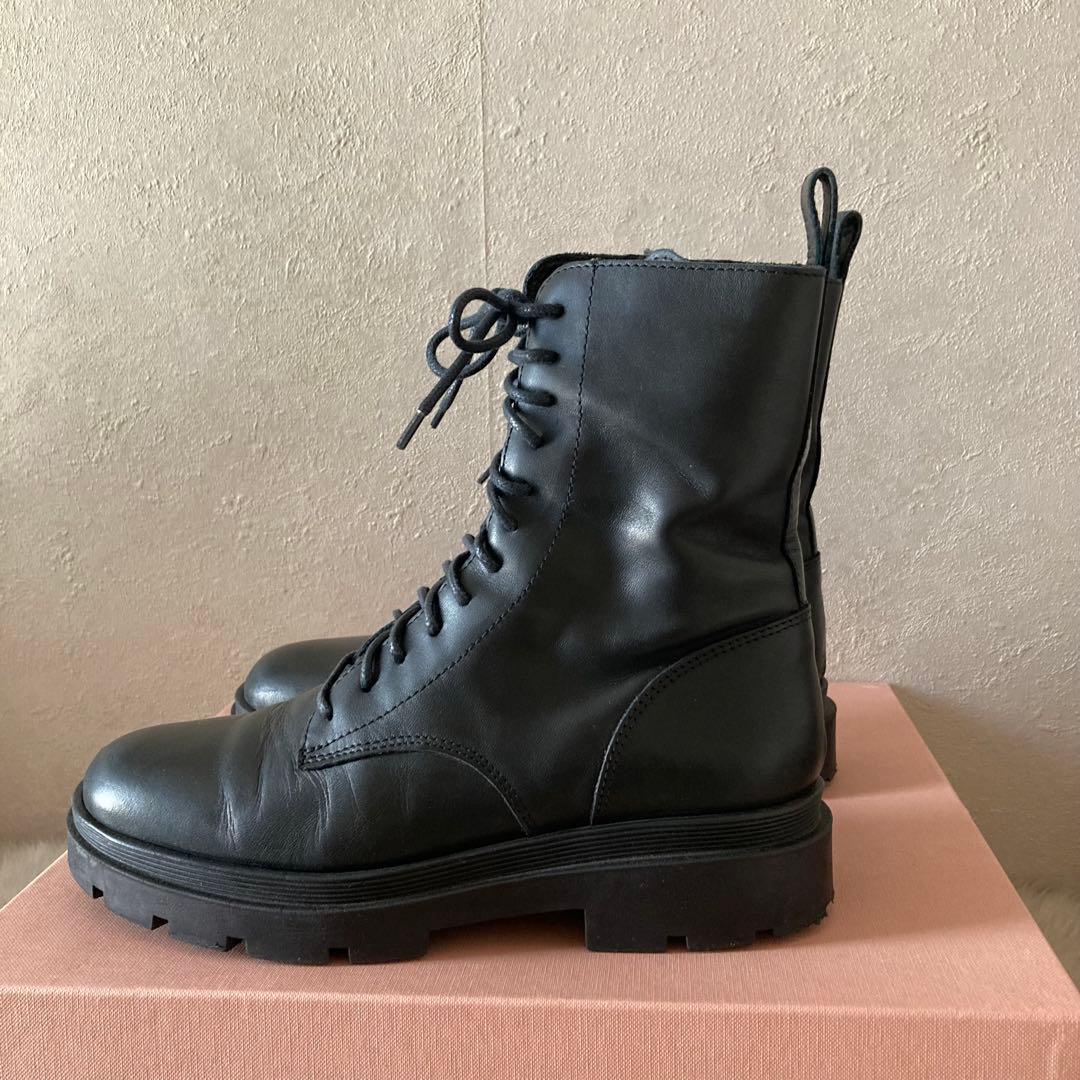 ファビオルスコーニ＊トラックソール レースアップ 編み上げサイドジップブーツ36