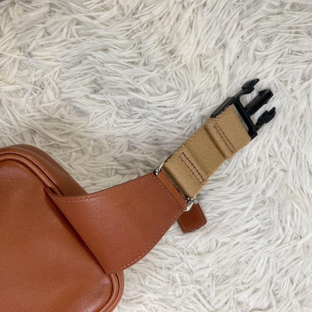 極美品 vintage coach old waist pouch brown
