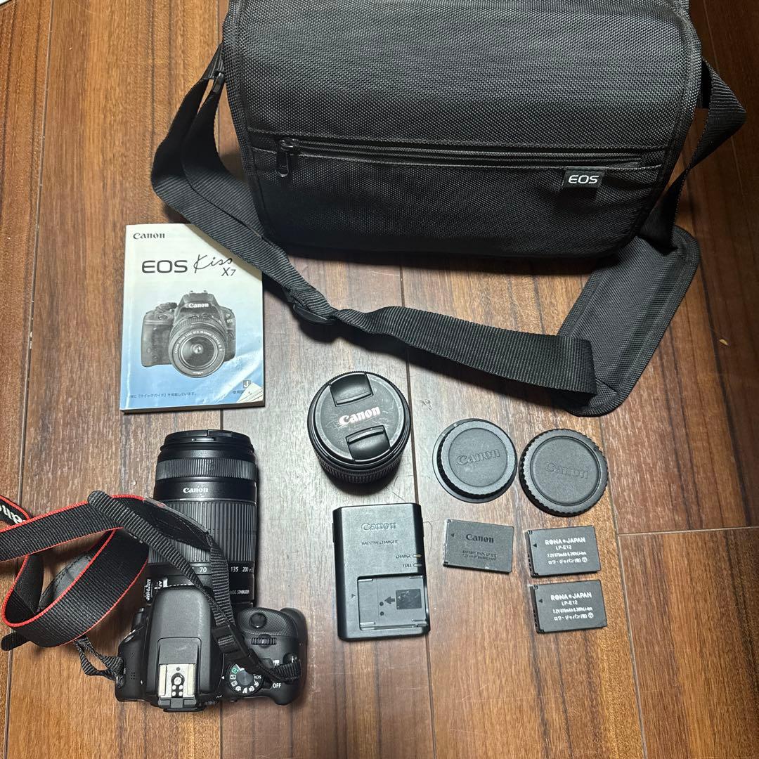 canon キャノン　一眼レフ　カメラ　eos kiss x7 望遠レンズつき
