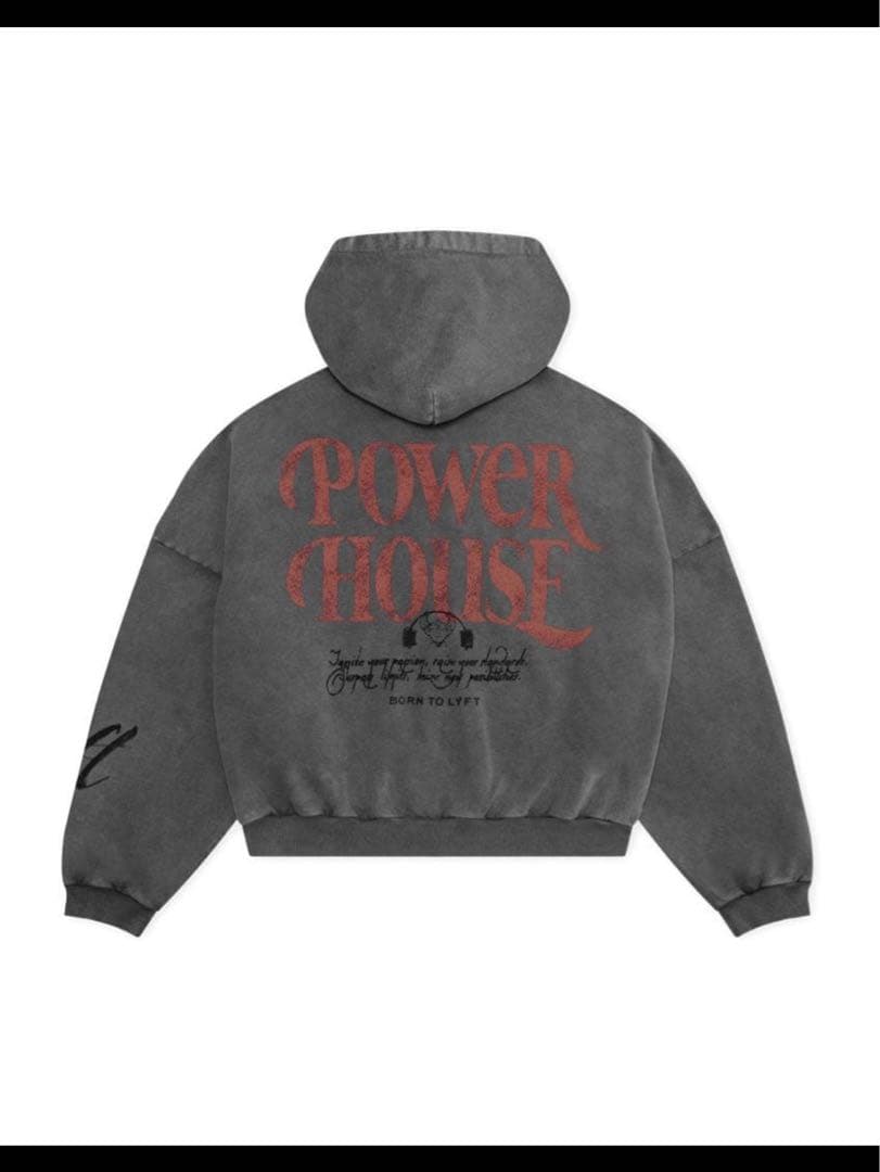 貴重 POWER HOUSE ジップアップフーディ グレー　M