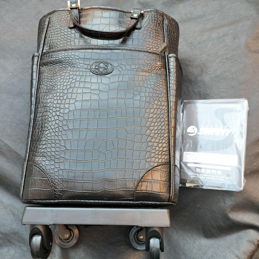 美品 SWANY スワニー クロコ型押し キャリーバッグ ケース 黒 2way