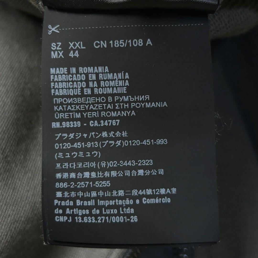 5964【希少XXLサイズ】プラダ‪☆三角ロゴ入りジップパーカー ナイロン切替