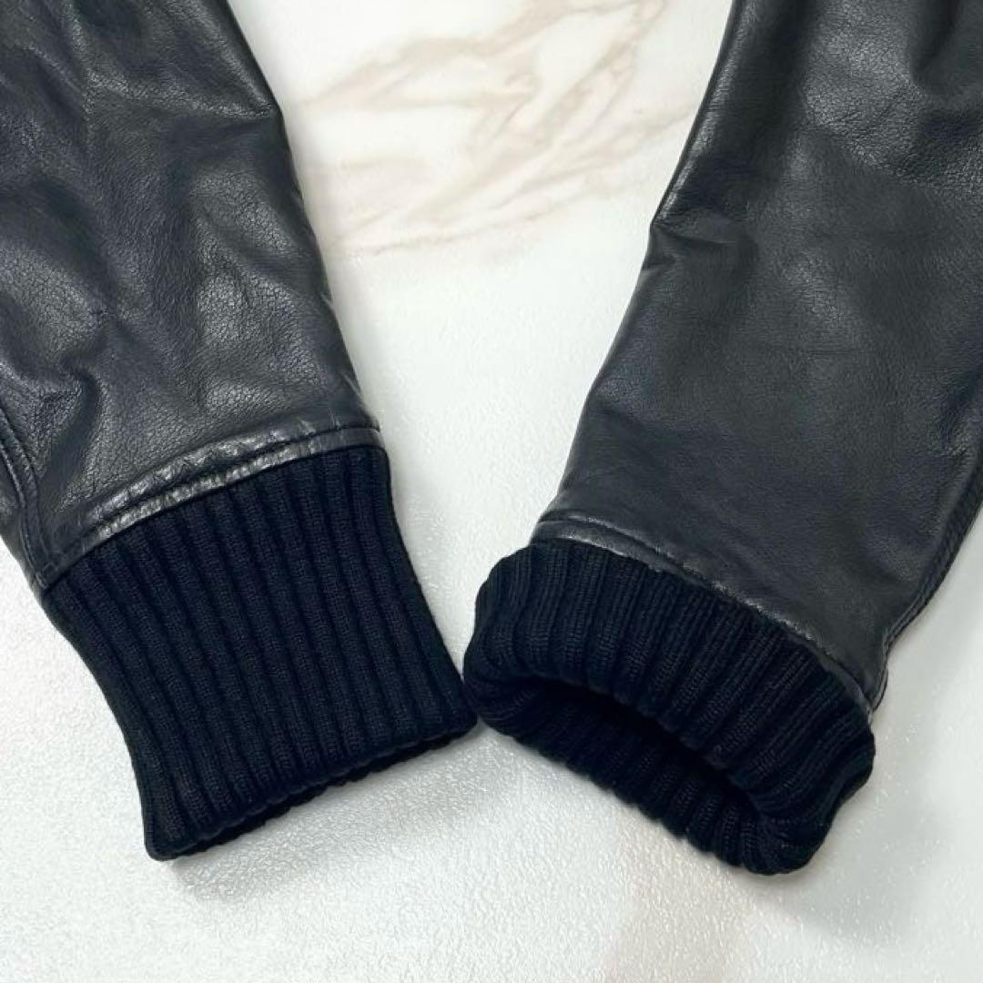 【美品】ユナイテッドアローズ レザージャケット A-2 キルティング 黒 M