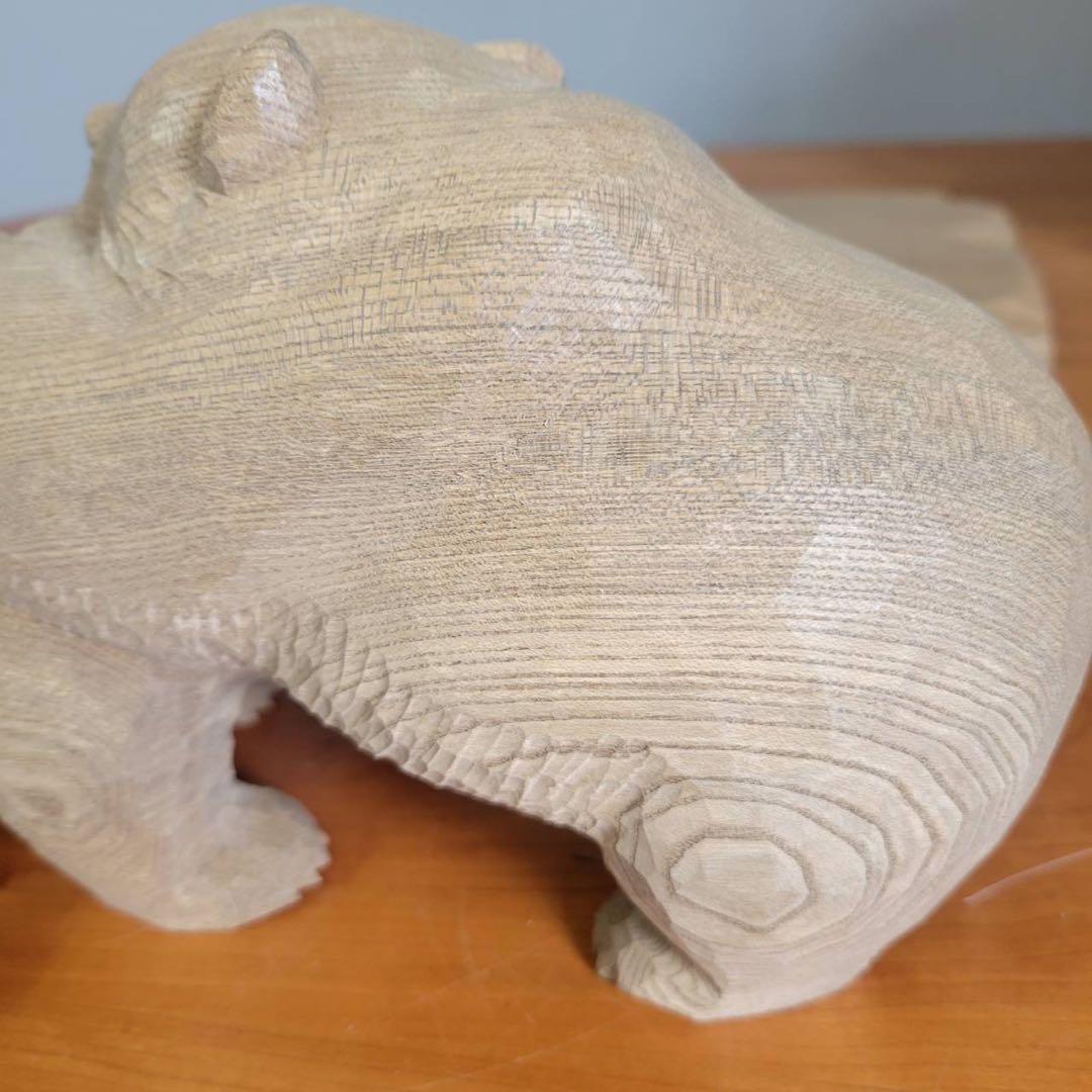 【匿名発送】木工品　熊　親子　置物　彫刻　芸術　アンティーク　縁起物