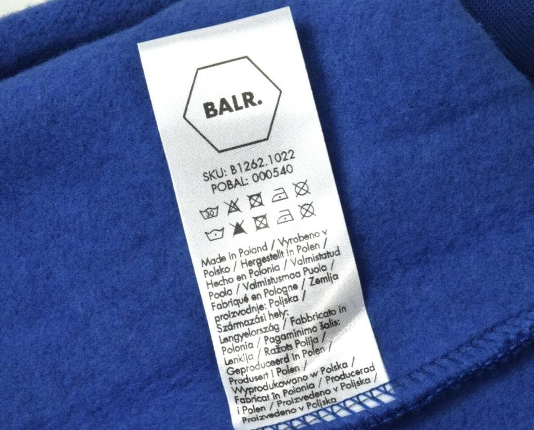 未使用3万 BALR. ボーラー スウェットトレーナー 裏起毛 S ブルー 秋冬