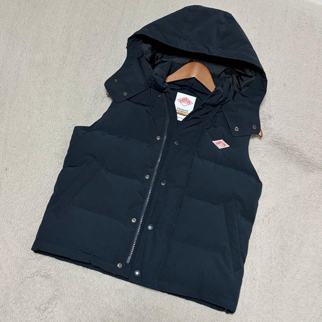 ☆ほぼ未使用品☆DANTON ダントン　ダウンベスト　濃紺ダークネイビー L相当