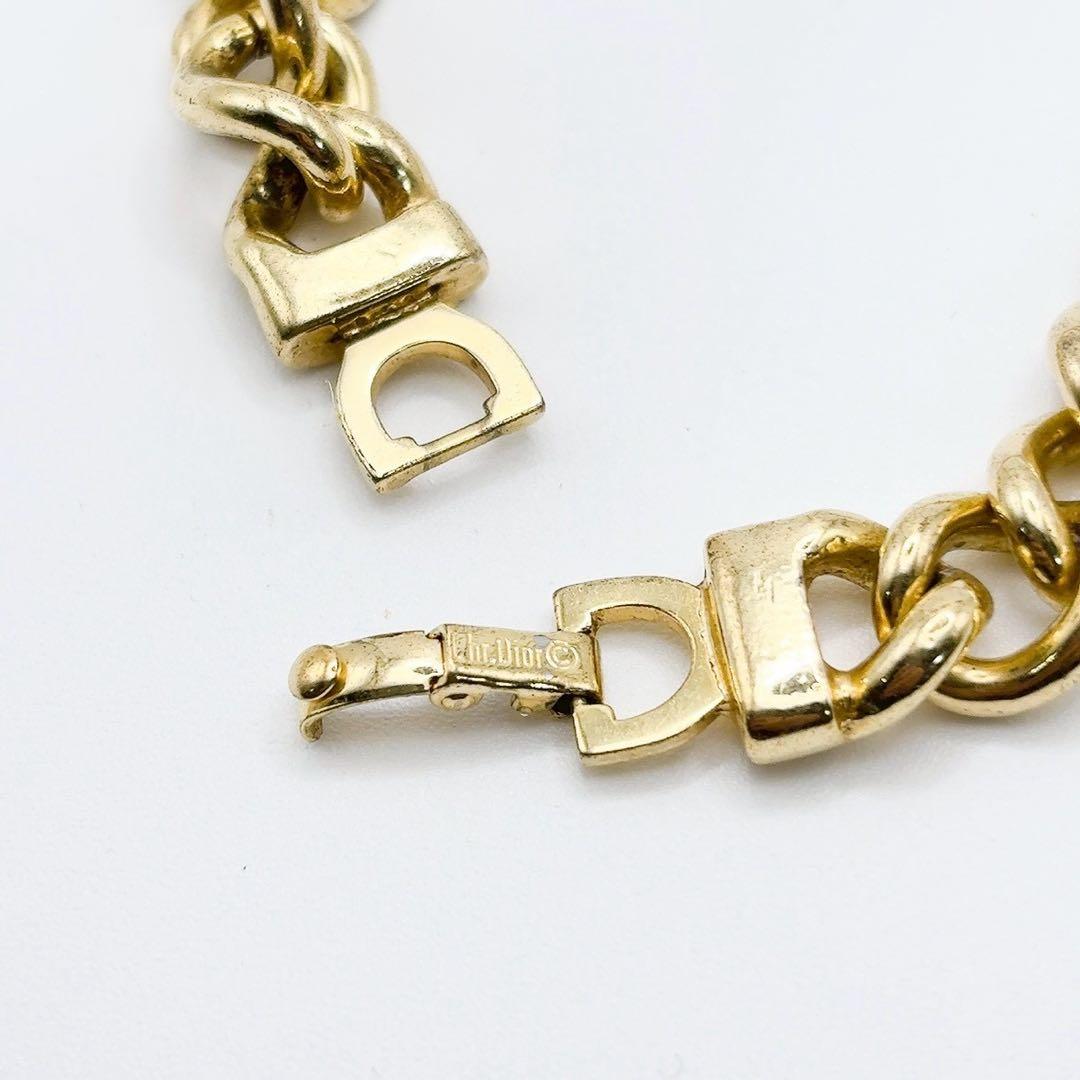 美品✨DIOゴール ネックレス 喜平 チェーン 大ぶり ラインストーン