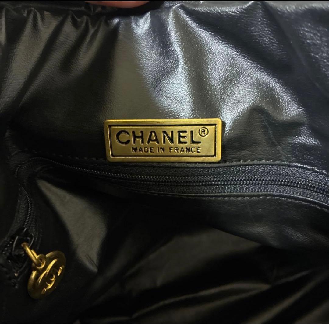 T*K様 CHANEL ヴィンテージ 黒 キルティング ロゴ レザー ボストンバ