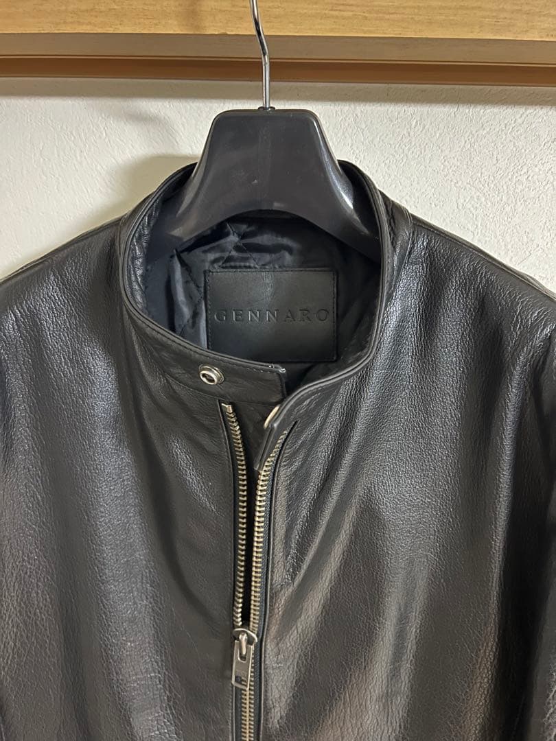 ★安い★本革★牛革★美品★シングルライダース★革ジャン★黒★Ｍ★レザー