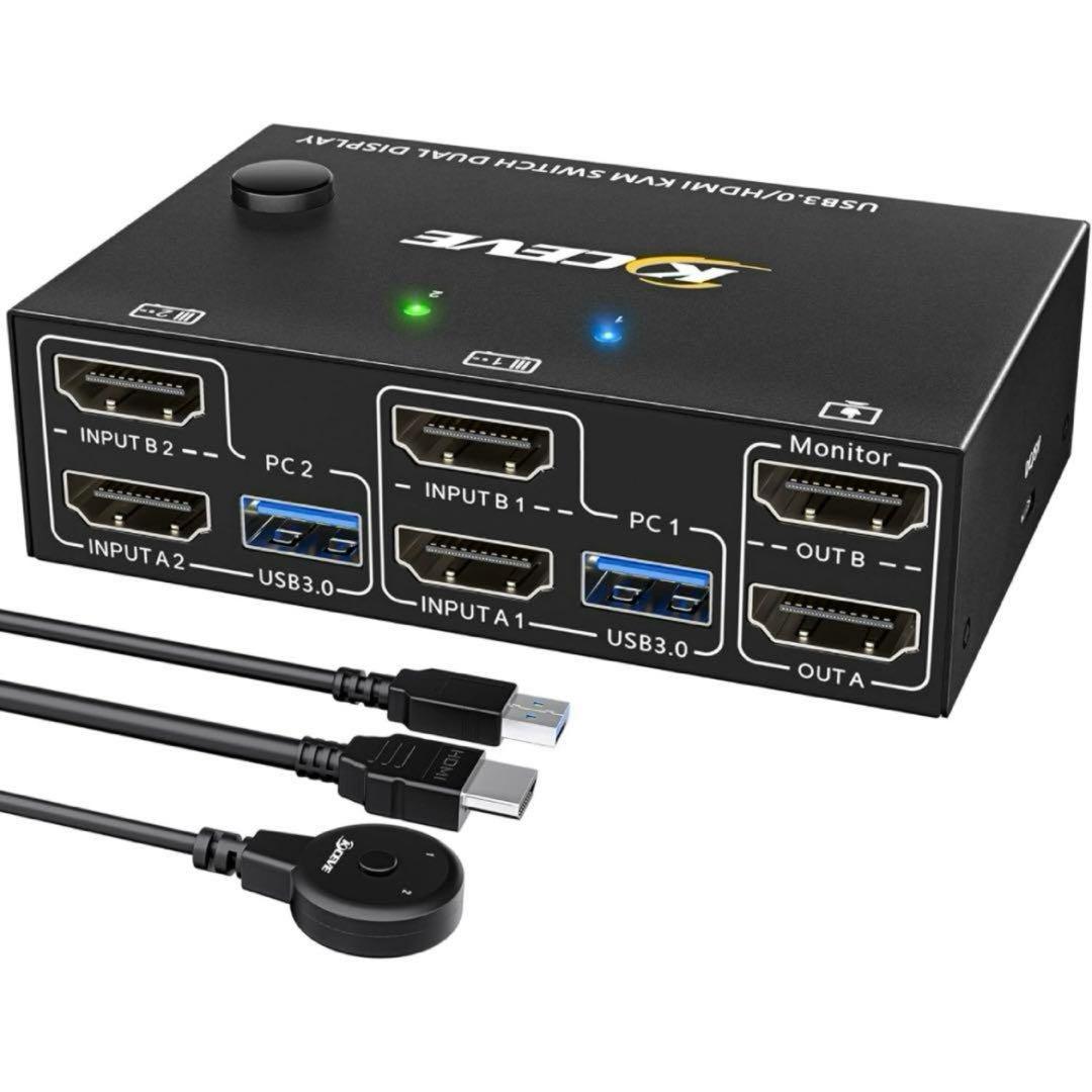 ✨即購入ok✨デュアルモニター HDMI KVM 切替器 4K@60Hz