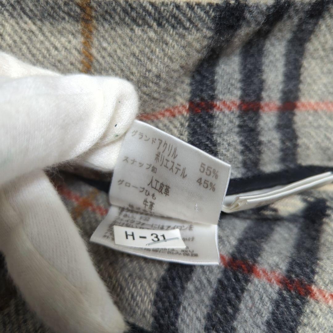 バーバリーブルーレーベル　ダッフルコート　ノバチェック　ファー　ウール