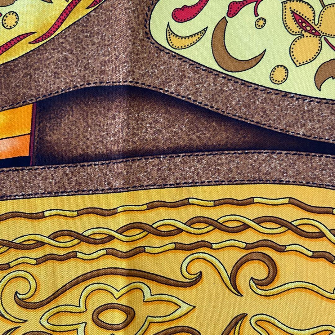 美品　HERMES Festival柄　スカーフ　馬具　シルク　ニット　カシミヤ