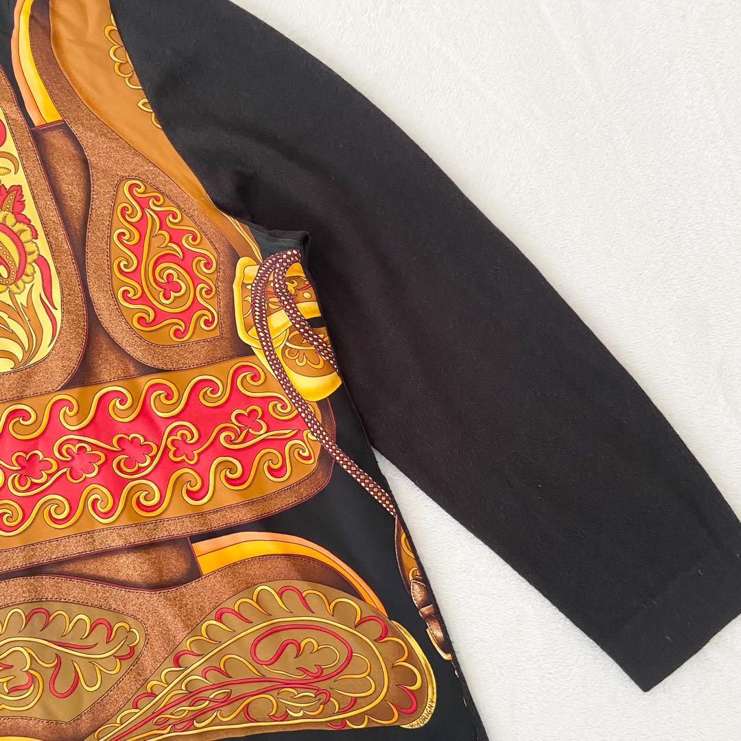 美品　HERMES Festival柄　スカーフ　馬具　シルク　ニット　カシミヤ