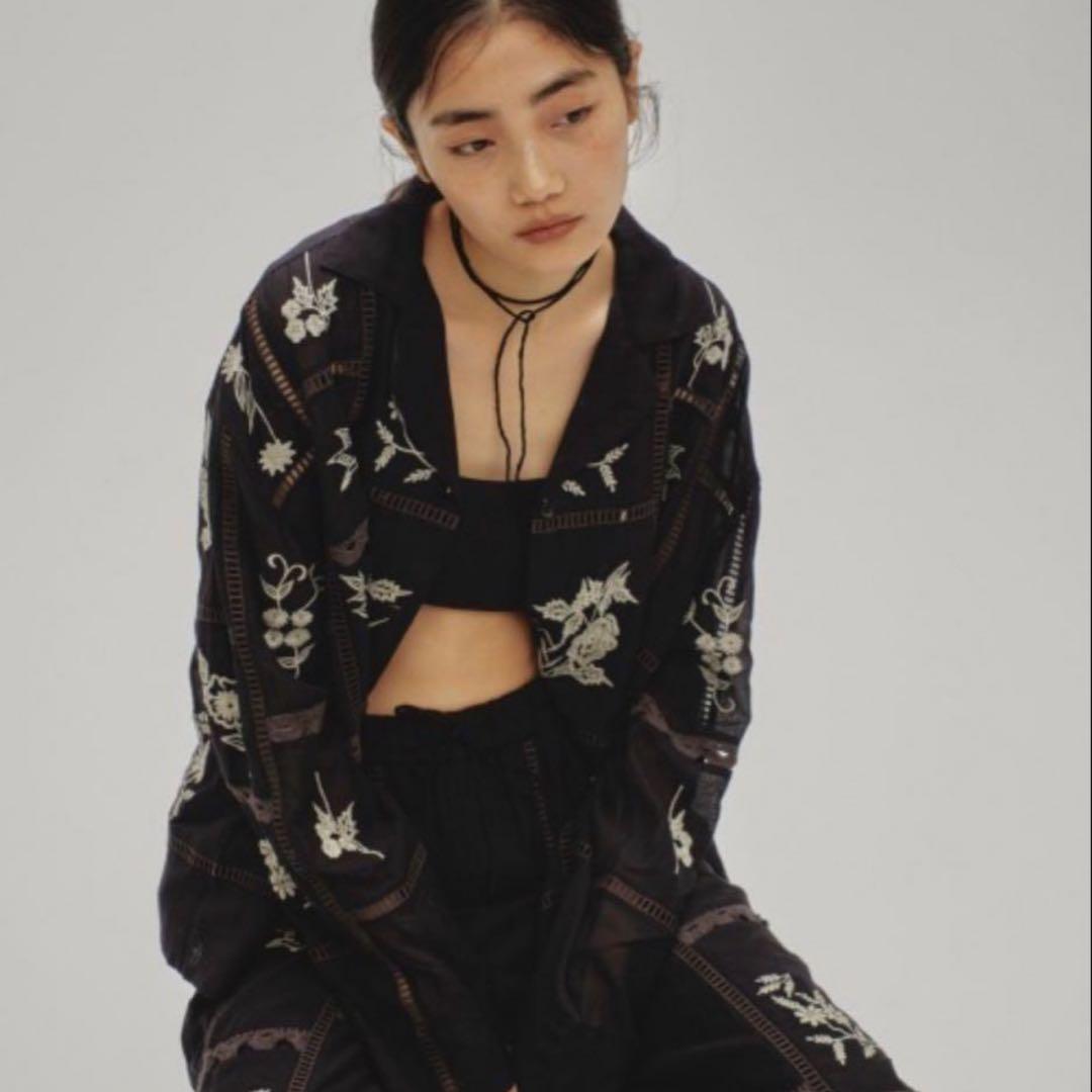 美品Embroidery Patchwork Shirts