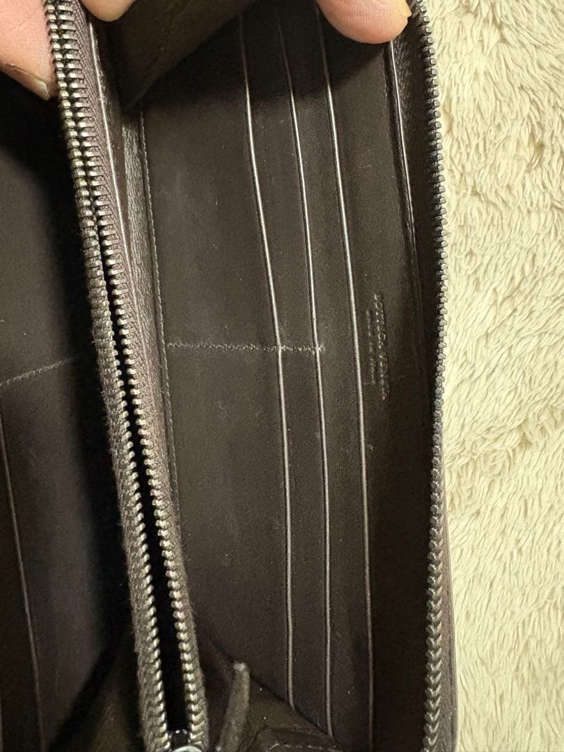 ボッテガbottegaveneta 長財布　ダークブラウン　ICチップ入り