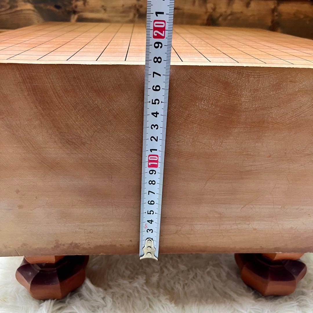【onih0926】足付碁盤 厚さ約17.5cm 桐箱付き碁石 懐志作碁笥