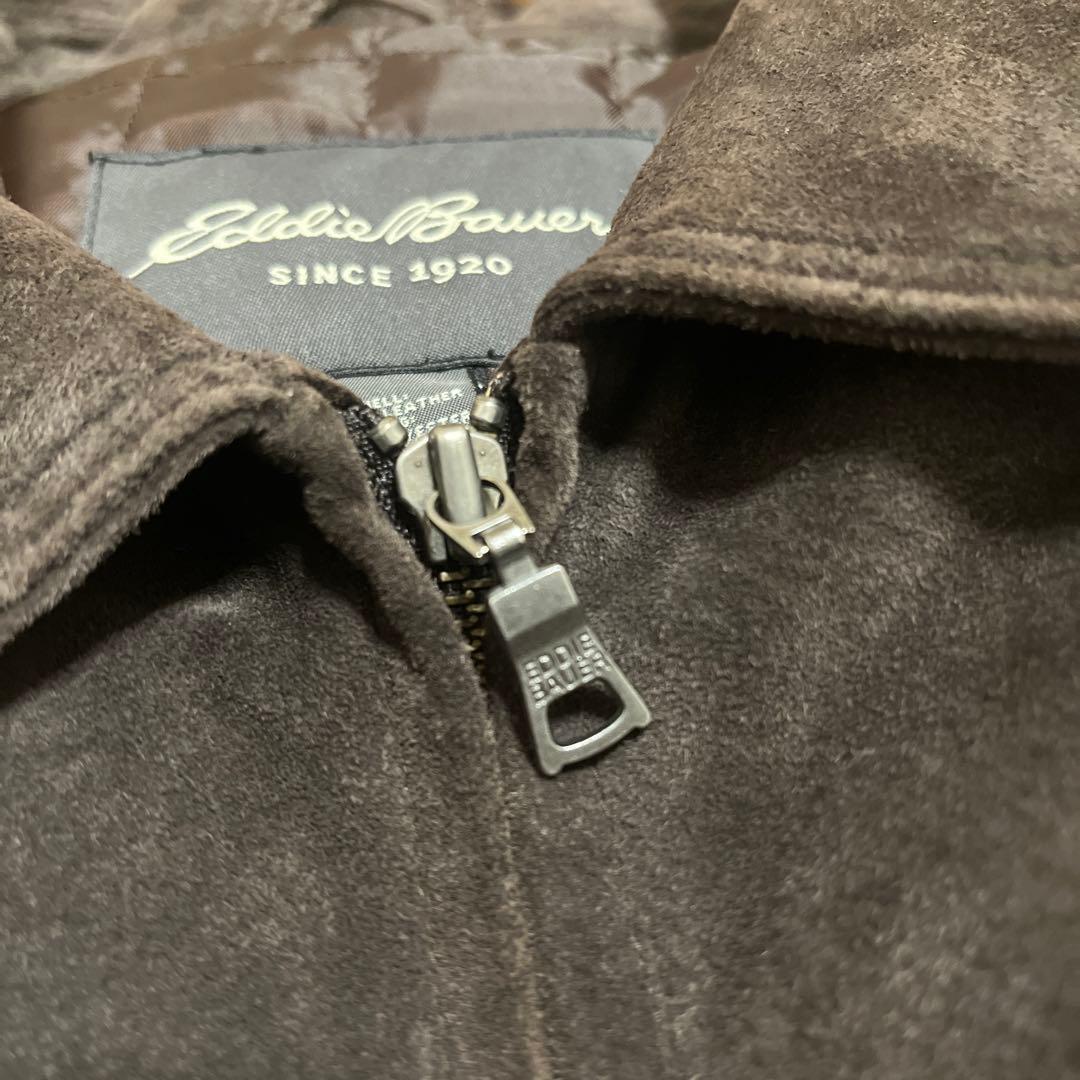 美品 Eddie Bauer スエード素材 ブルゾン ダークブラウン XL
