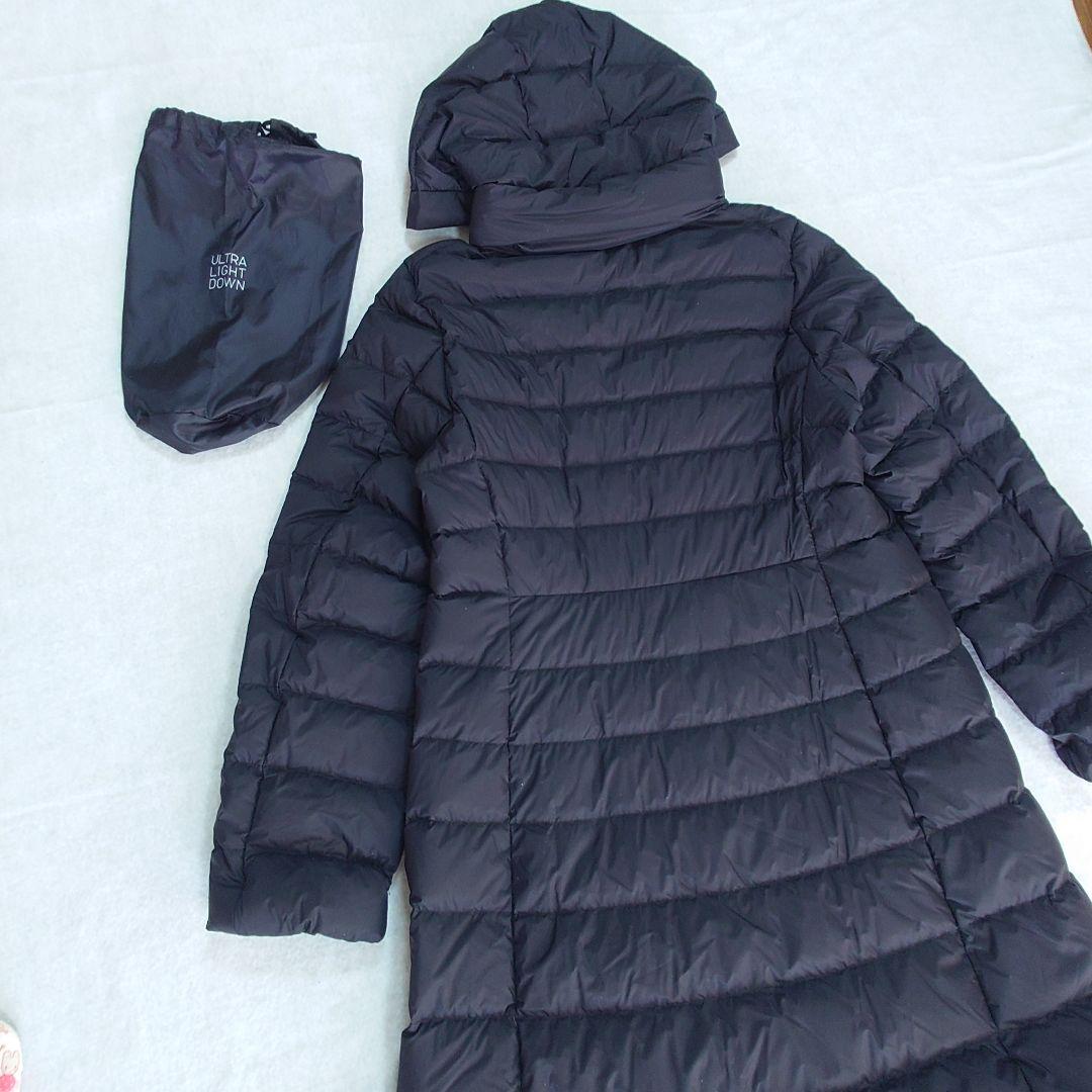 UNIQLO ウルトラライトダウン　ロングコート ブラック　巾着付　ＸＬ