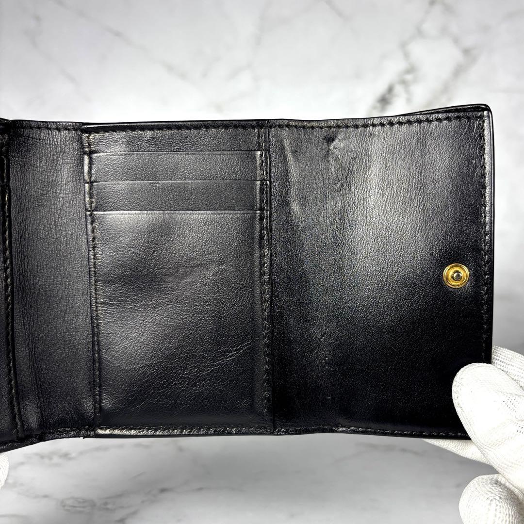 BOTTEGA VENETA ブラック 3つ折り 財布 カセット