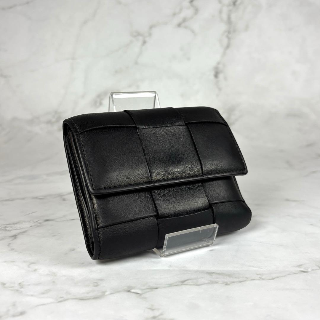 BOTTEGA VENETA ブラック 3つ折り 財布 カセット