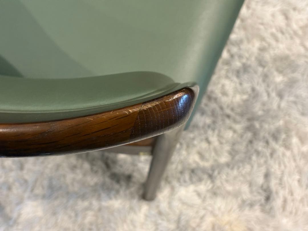 希少　飛騨産業　グリーンレザー　domani ドマーニ　スポークチェア　nG