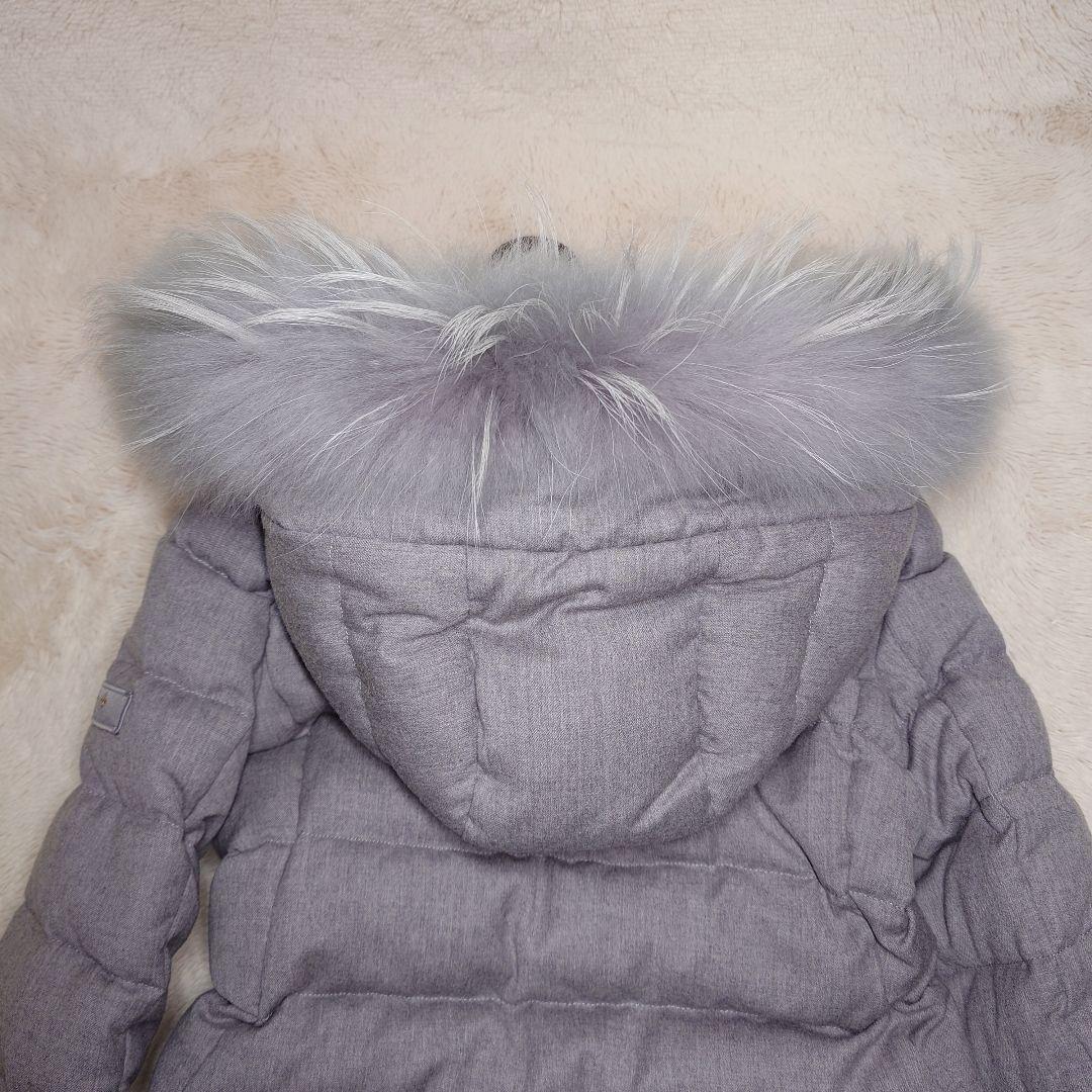 TATRAS ラビアナ ファー付 ダウンジャケット ウール Aライン グレー S