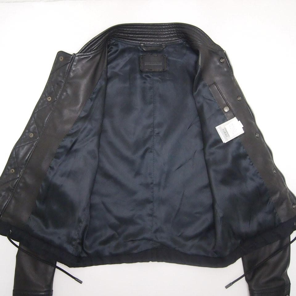 美品★ディーゼル ブラックレーベル　ラムレザー　ライダースジャケット　ブラック