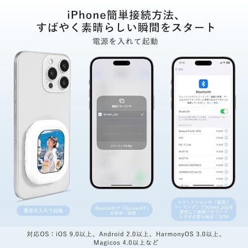 スマホ用自撮りディスプレイ 超薄型MIni自撮りスクリーン 超軽量わずか50gm