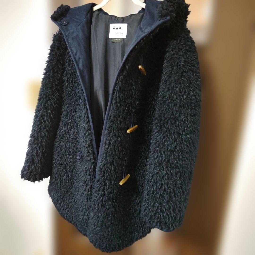 three dots スリードッツ　エコペルファーモンスターダッフルコート　ボア
