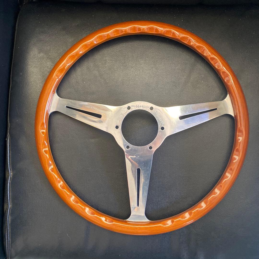 魔*国様 NARDI★ナルディクラシックウッドポリッシュステアリング/当時物　3