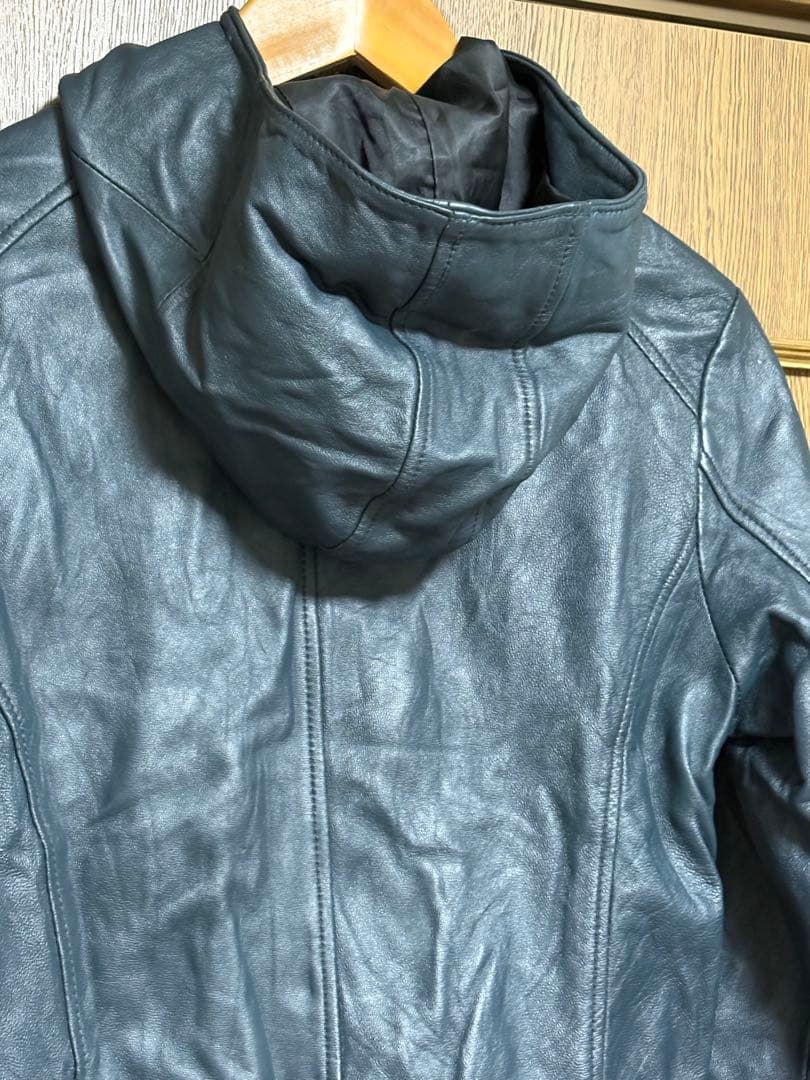 美品　RUPERT EDGEダークブルー ネイビー系　レザージャケット　羊