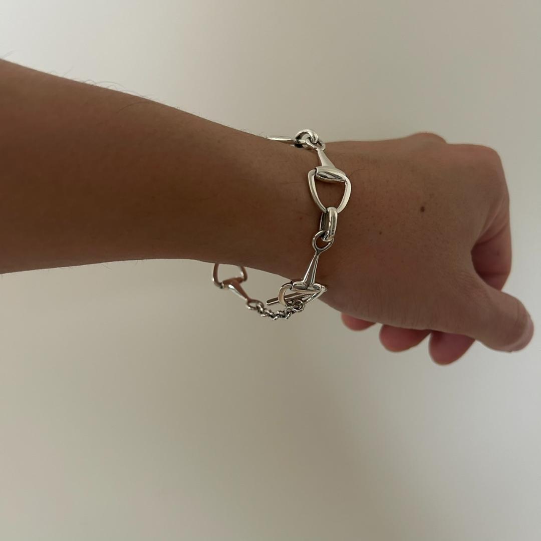 希少 ホースビットリンクブレスレット シルバー925 メキシコ製