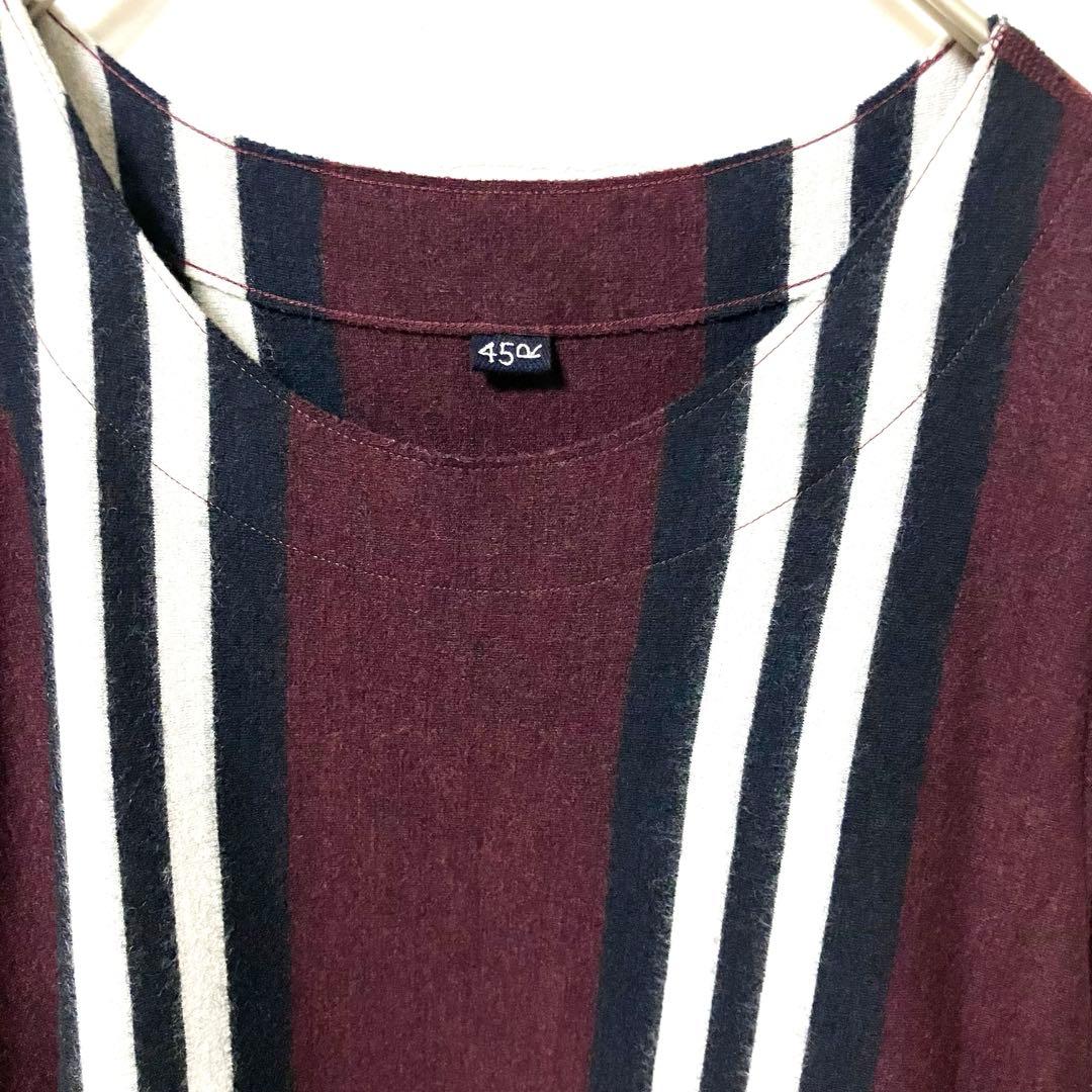 45R 45rpm ロングワンピース　0 ウール　ボルドー　バーガンディ