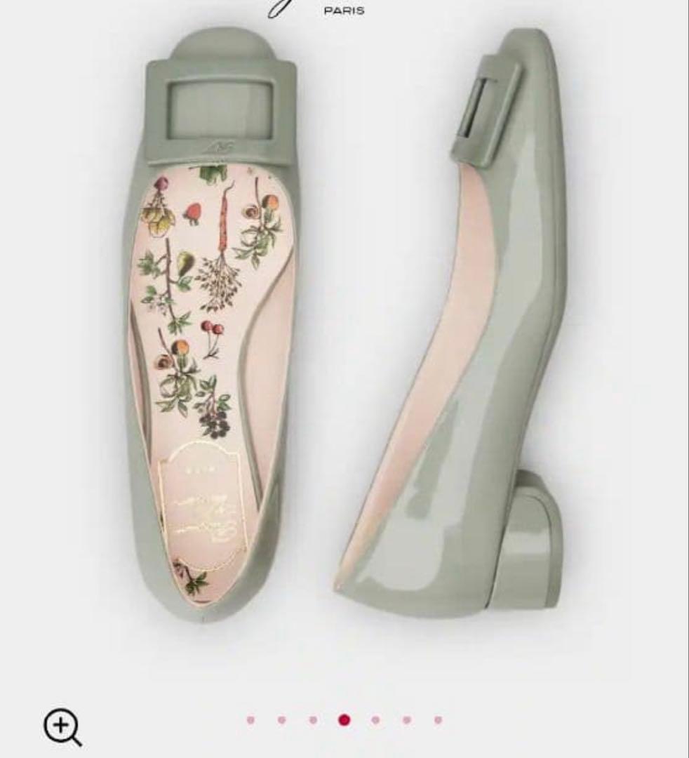 ユールック パテントレザー バレリーナ　37 グリーン