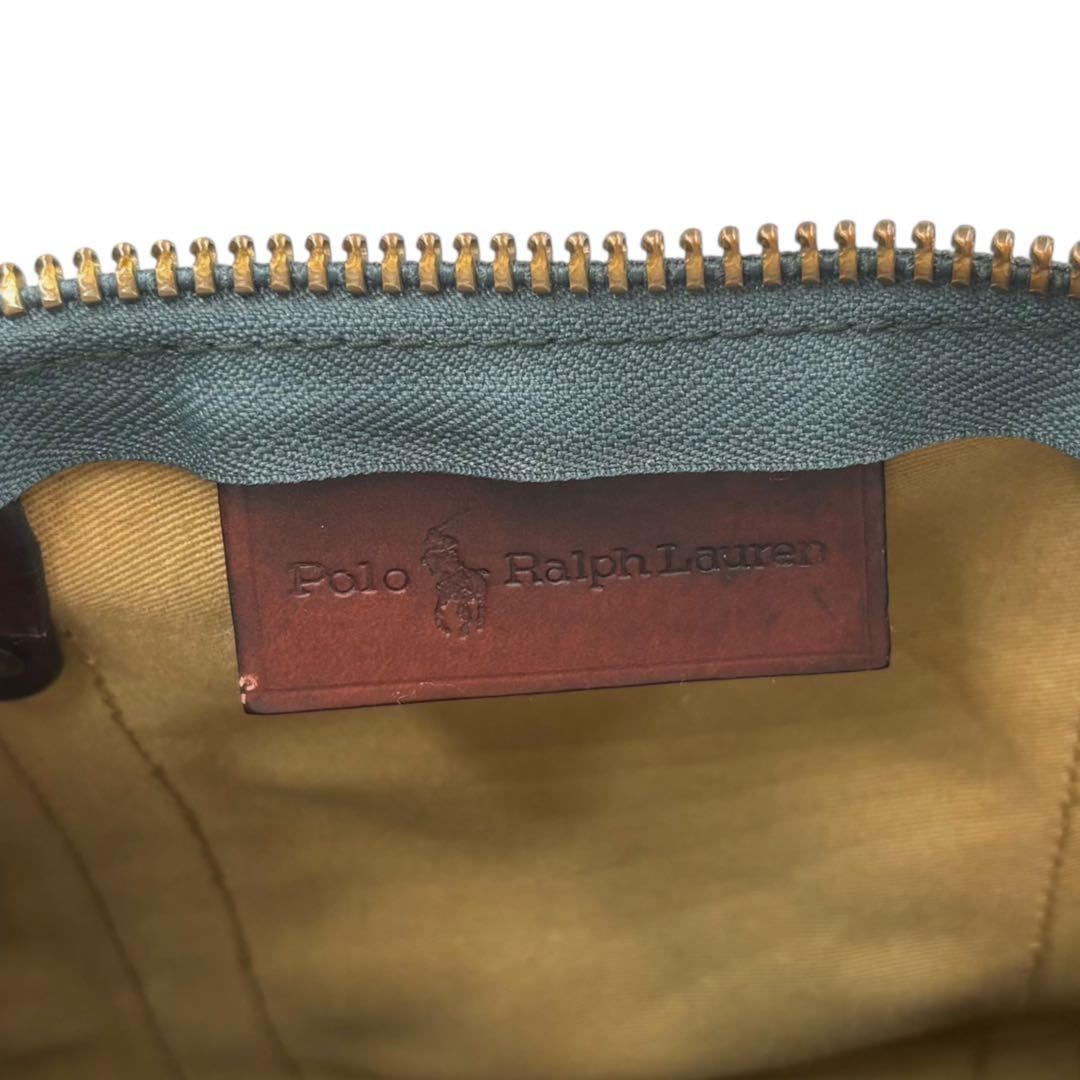 【ヴィンテージ】ポロラルフローレン　ボストンバッグ　トラベル　チェック柄　PVC