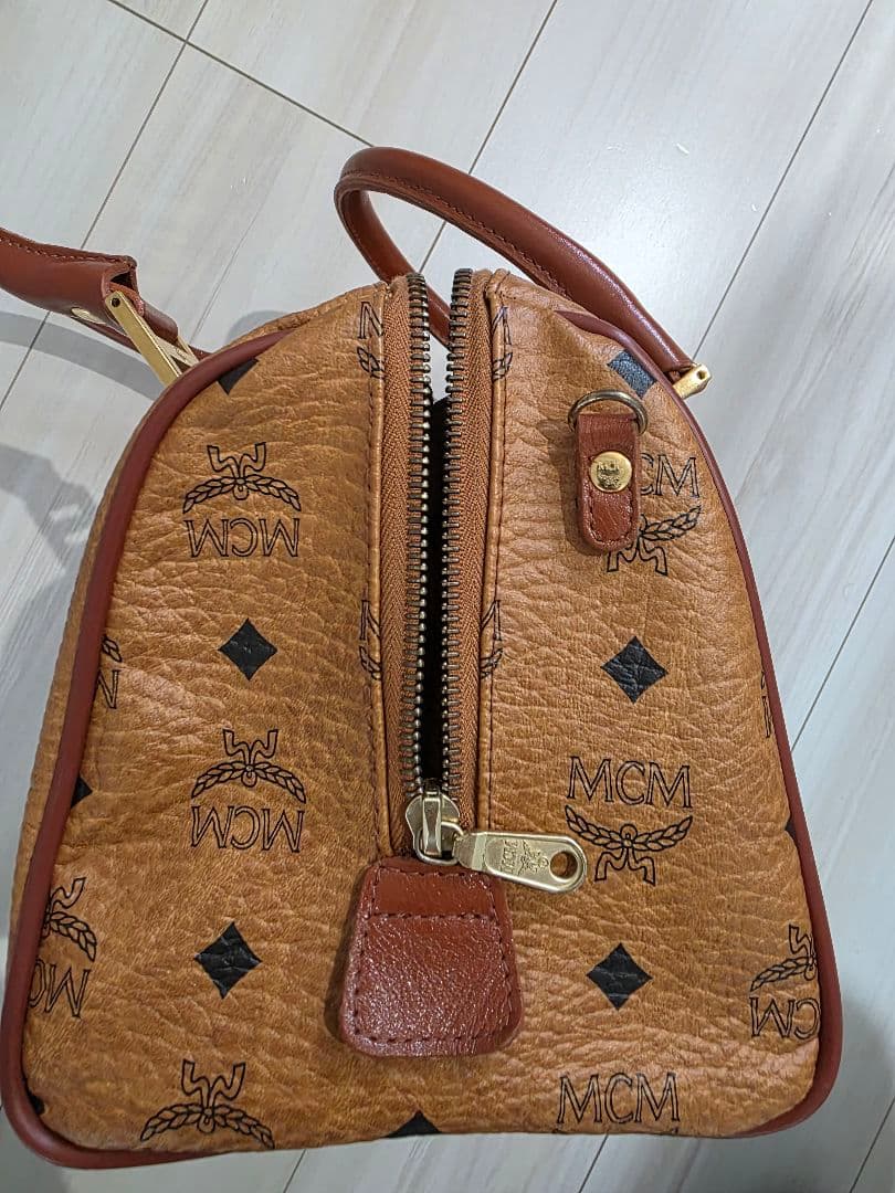 中古美品　MCM ミニボストンバッグ ブラウン