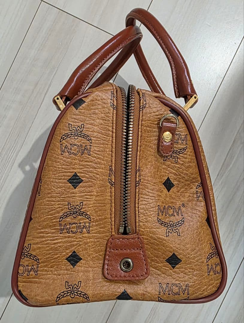 中古美品　MCM ミニボストンバッグ ブラウン