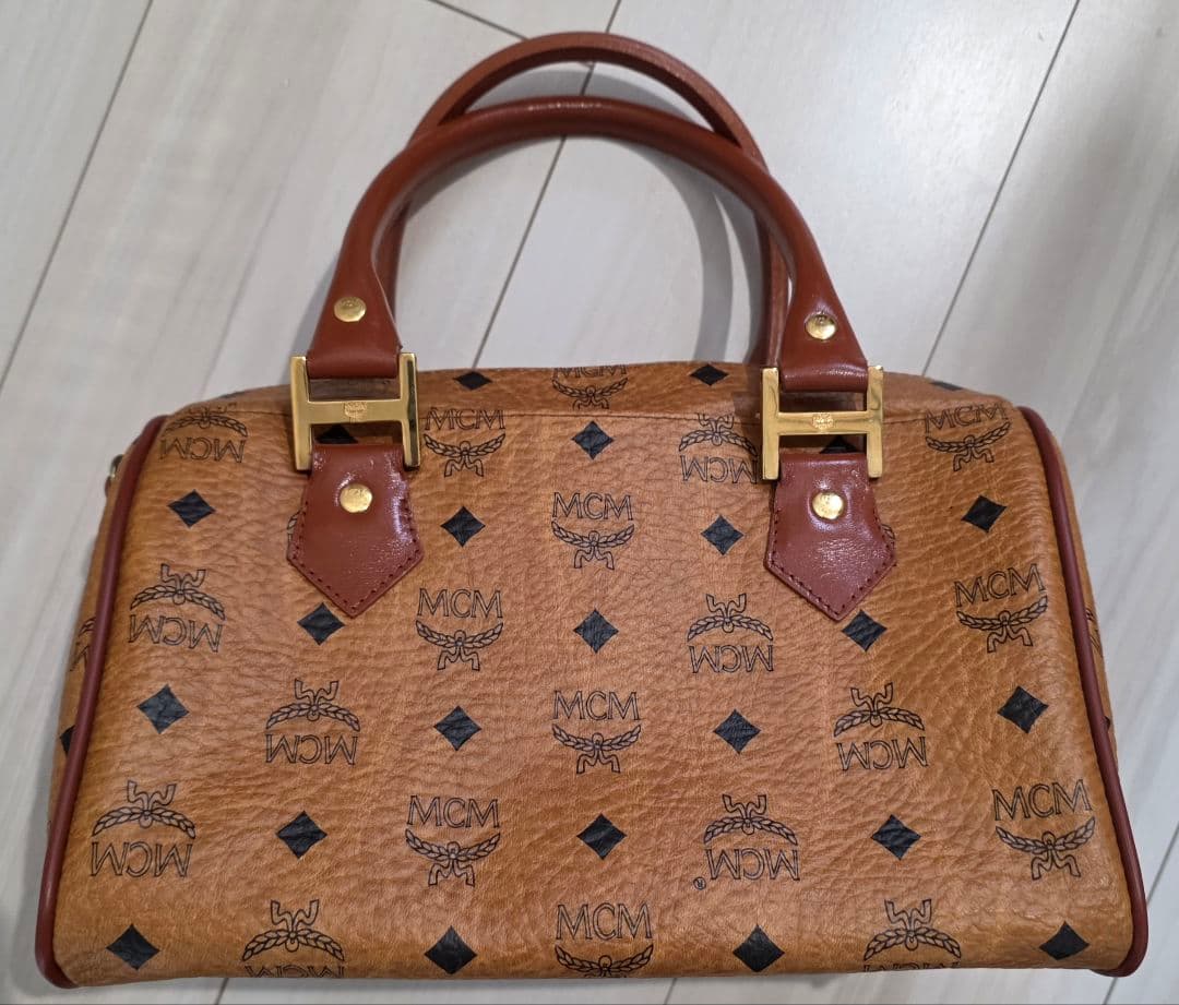 中古美品　MCM ミニボストンバッグ ブラウン
