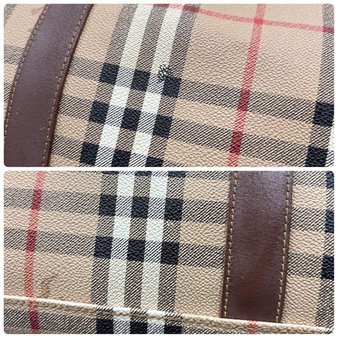 Burberrys バーバリー ノバチェック レザー ボストンバッグ PVC