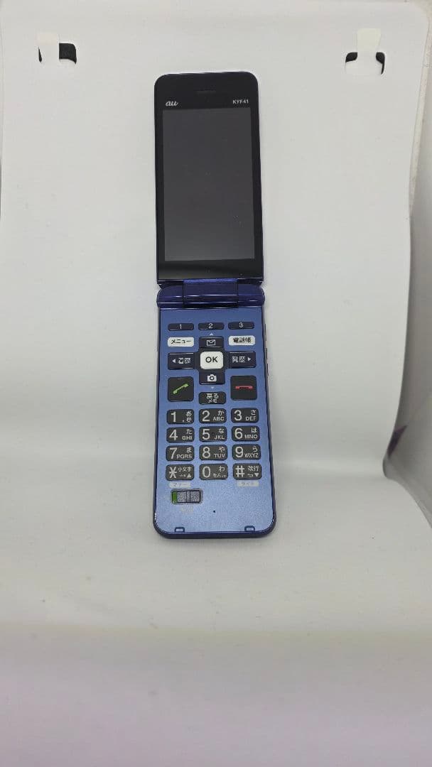 au KYF41 折りたたみ式携帯電話 青