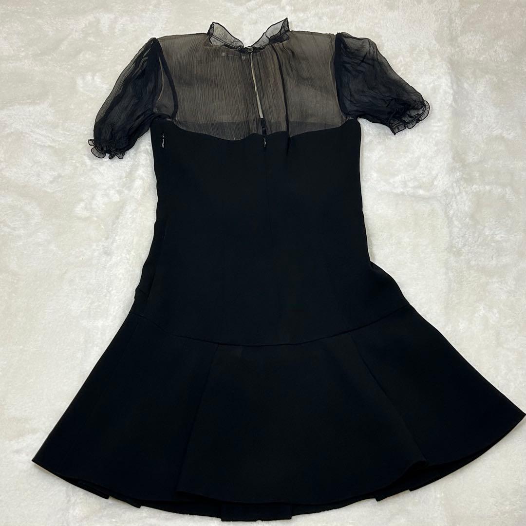 MIUMIU ミュウミュウ ブラック 半袖シースルー ミニワンピース ミニ丈