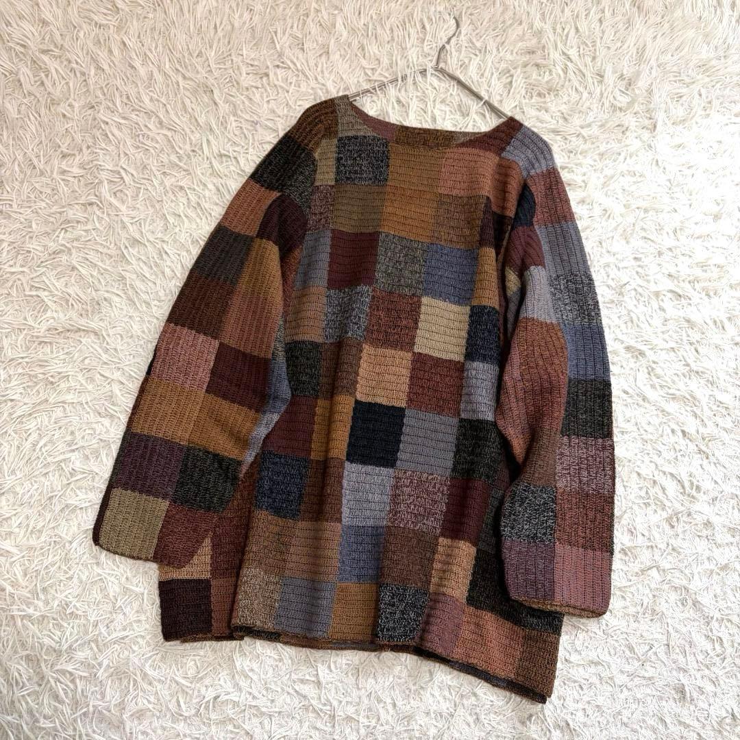 17293✨ヨーガンレール パッチワーク ニット セーター ウール マルチカラー