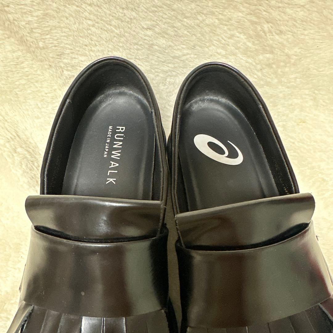 アシックス　ランウォーク　ローファー　24cm　フリンジ　レディース　EE 黒