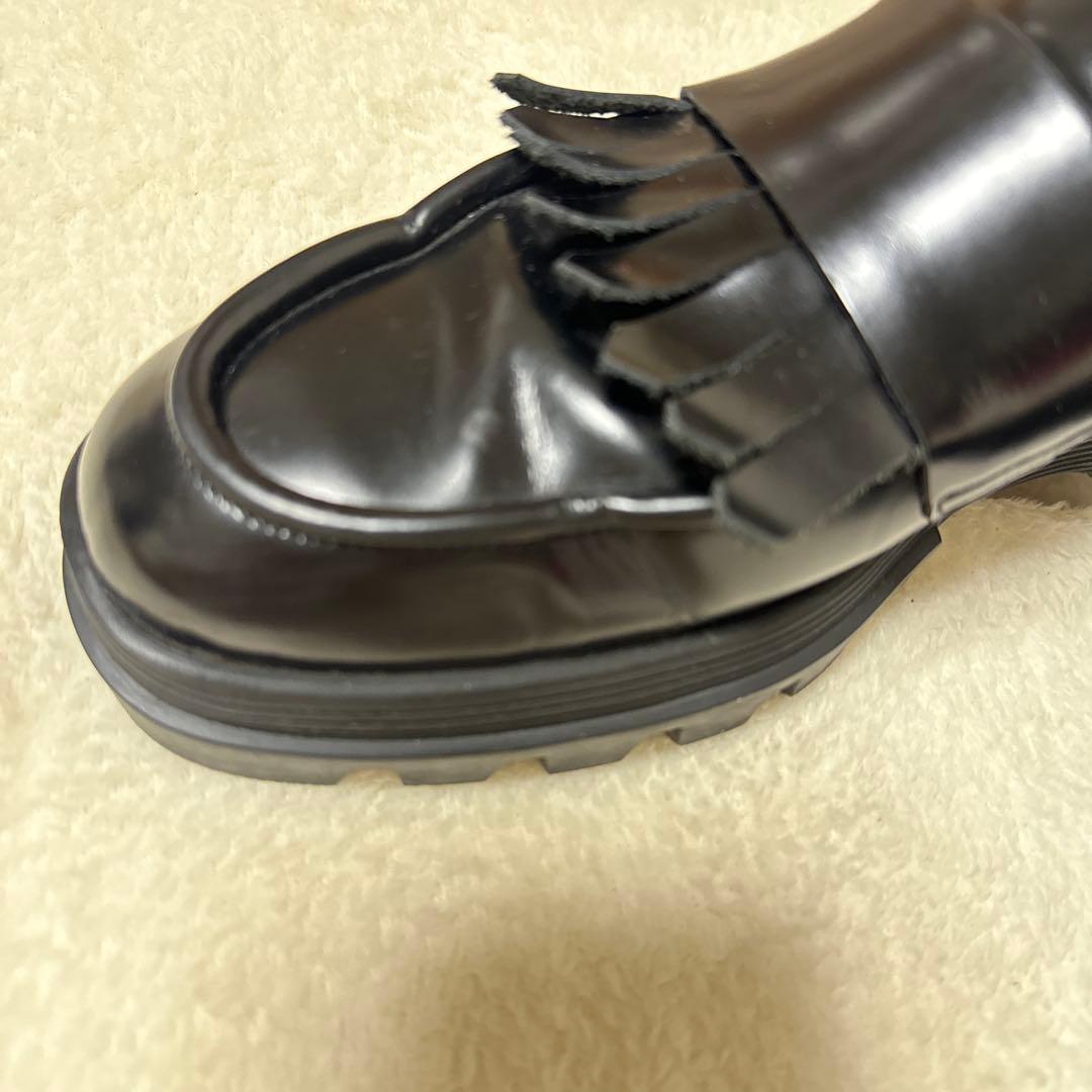 アシックス　ランウォーク　ローファー　24cm　フリンジ　レディース　EE 黒