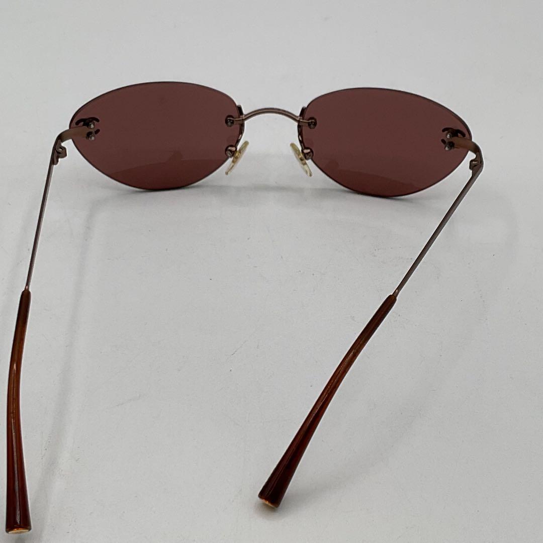 シャネル サングラス リムレス 4003 ブラウン メタル ココマーク