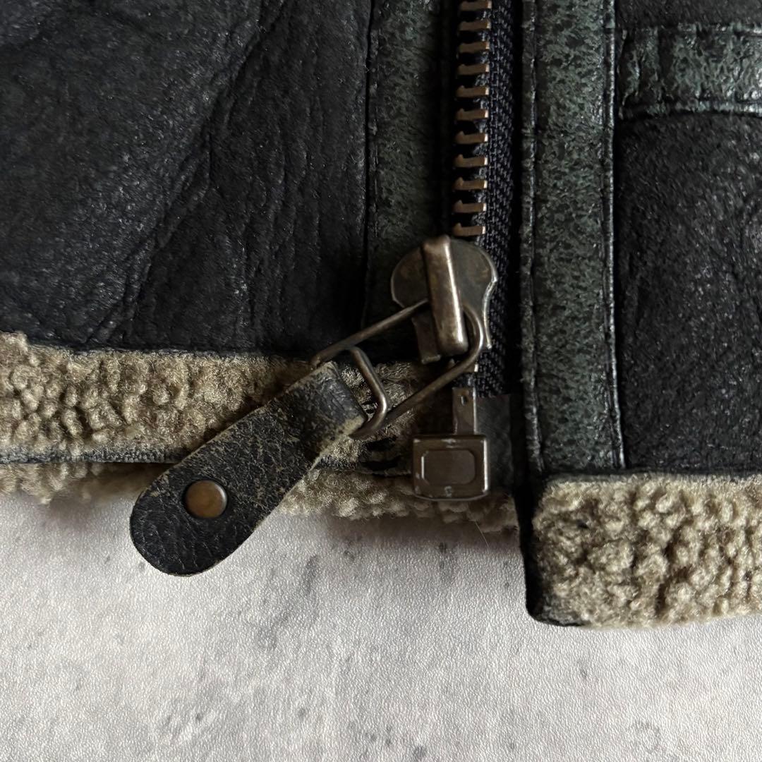 【90s vintage】B-3 フライトジャケット　ムートン　本革　短丈　古着