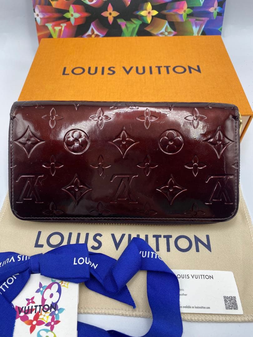 ルイヴィトン ヴェルニ アマラント ジッピーウォレット モノグラム 長財布